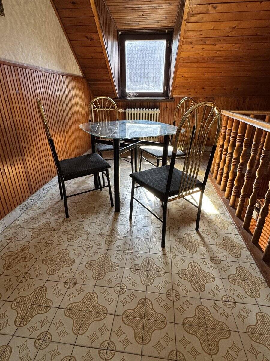 Vintage brass and black wood dining set, 1970s, set of 5