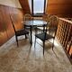 Vintage brass and black wood dining set, 1970s, set of 5