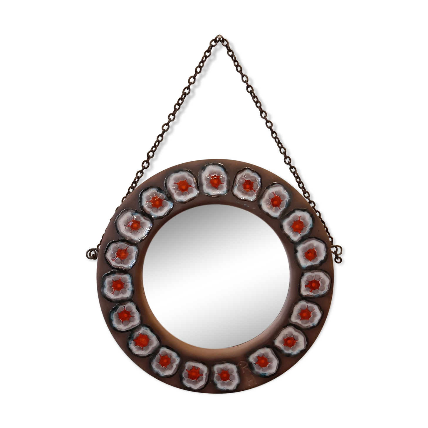 Ceramic round mirror - 21cm