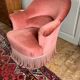 Pink velvet toad chair