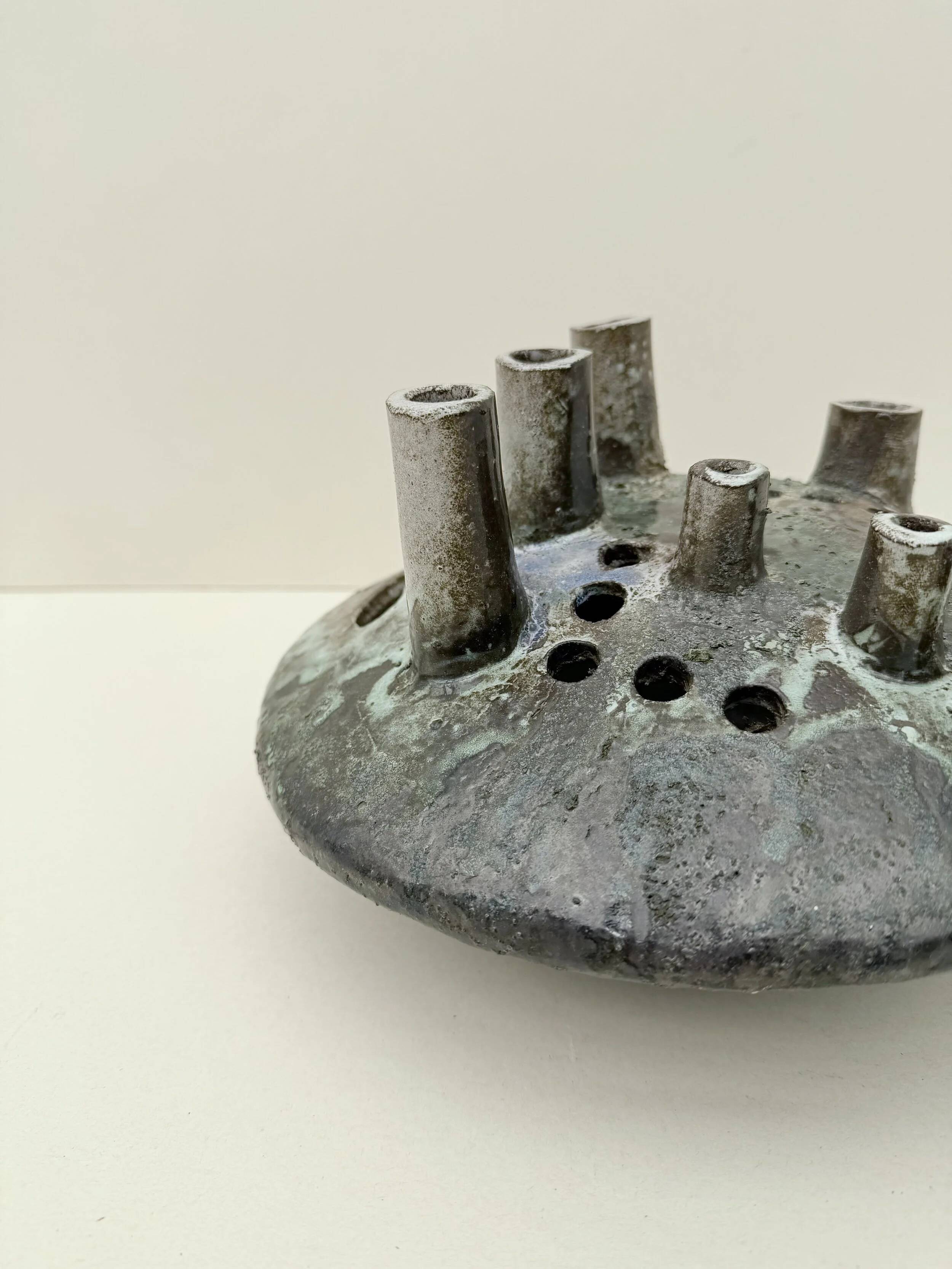 Ceramic flower vase signed, 1960