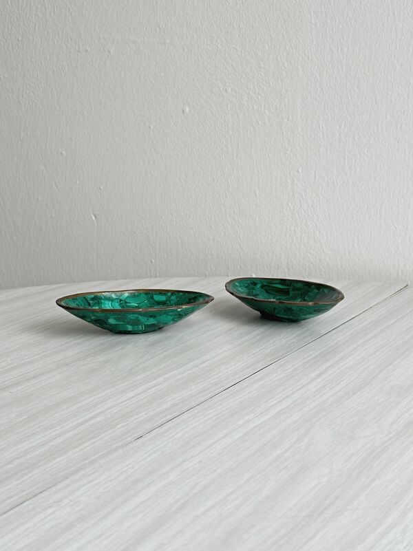 Mini coupelles en malachite pour bijoux ou bagues