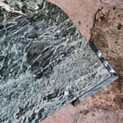 Emerald green marble "eye" coffee table, Roche Bobois, France, 1970s