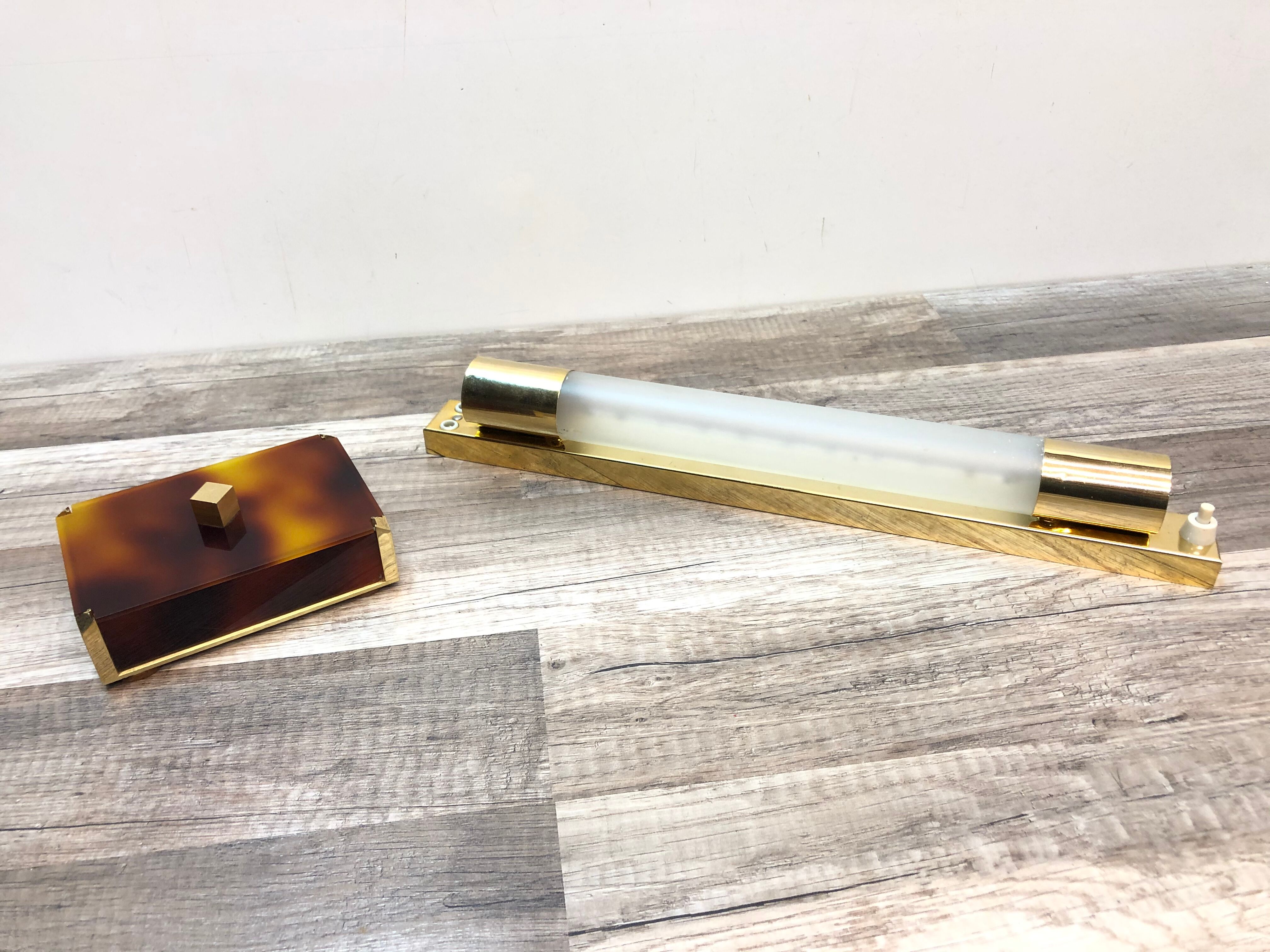 Gold Starry vintage 60 brass jewelry box - Galalithe scale-style