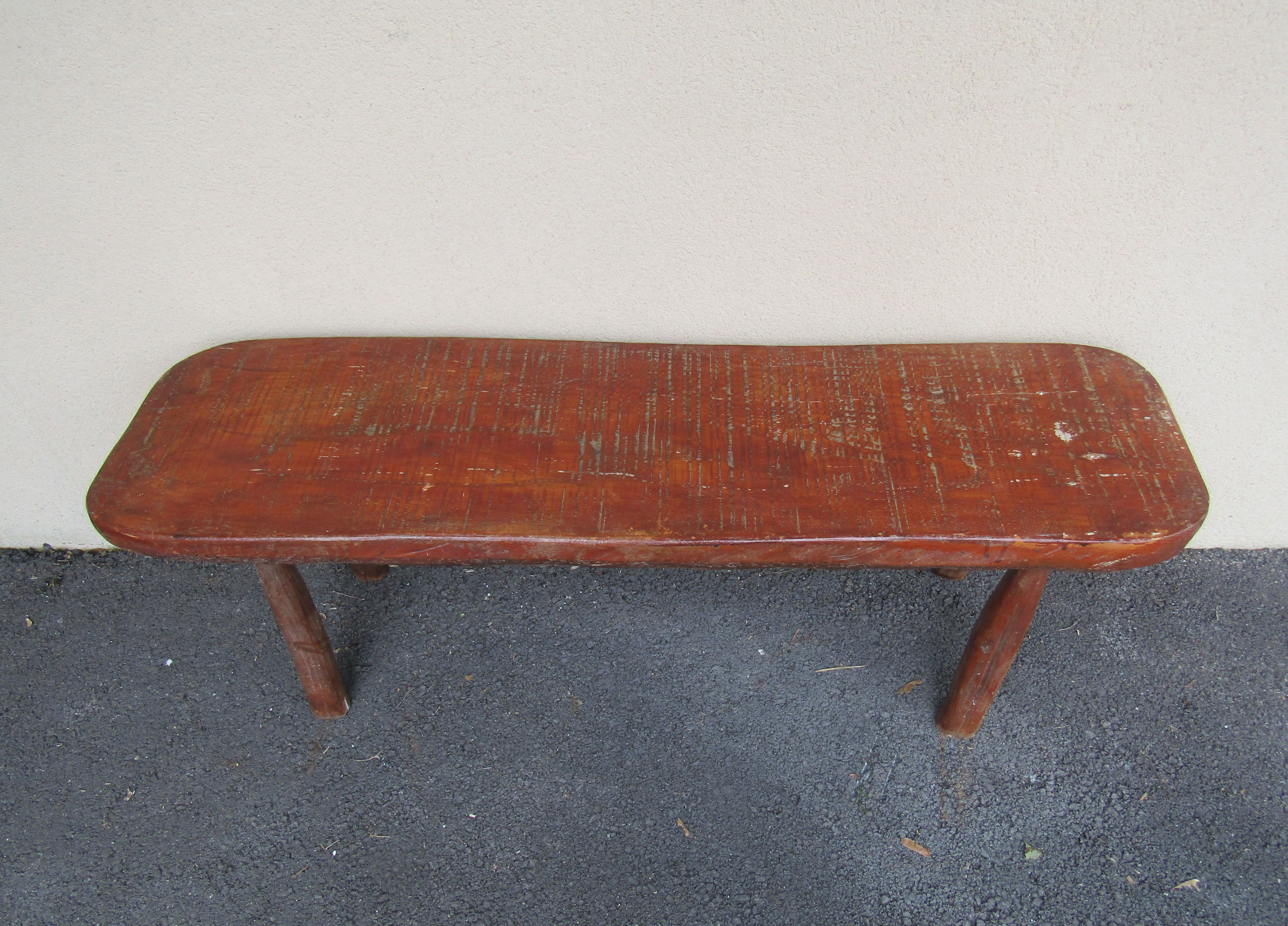 Old solid wooden bench