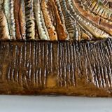 Arts & crafts 1970 mirror in incised resin