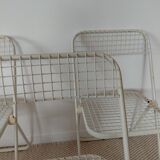 3 vintage folding chairs Talin design Italian 70s - mesh metal