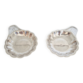 Beurriers coquille en métal argenté , forme coquille Saint Jacques