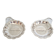 Silver-plated shell-shaped butter dishes, in the shape of a scallop shell.