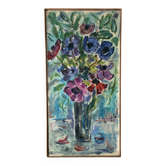 Anemones, huile sur toile signé Guette Fattal