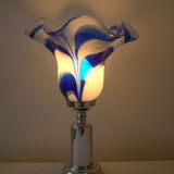 Lampe vintage verre bleue Mazzega