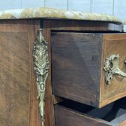 Late 19th-century Louis XV commode in oak, rosewood, and marble top