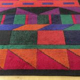 Psychedelic Memphis Style abstract Rug Carpet by Atrium Tefzet, Germany 1980s