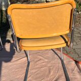 Pair vintage sled reception chairs