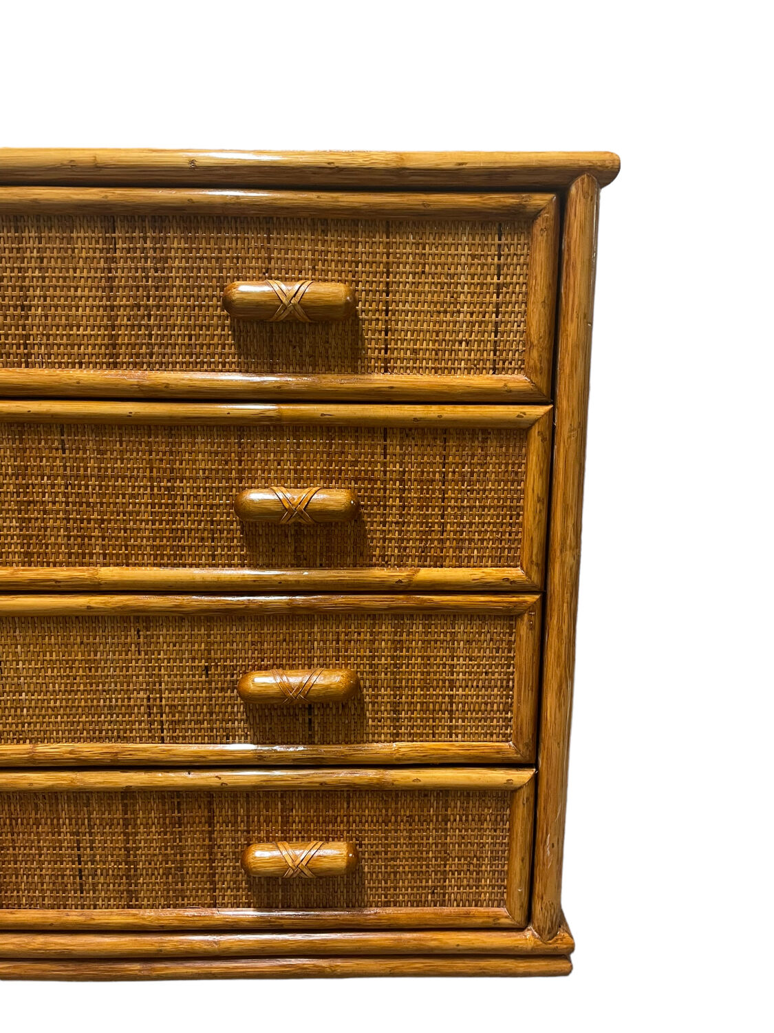 1970s rattan chest of drawers