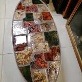 Vintage ceramic steel coffee table