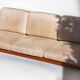 Canapé Convertible / Daybed Danois en Teck & Cuir Vintage 1960