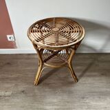 Rattan side table