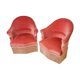 Lot de deux fauteuils crapauds roses