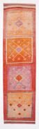 Pastel Tones Geometric Turkish Vintage Hallway Runner Rug, 95x345 Cm