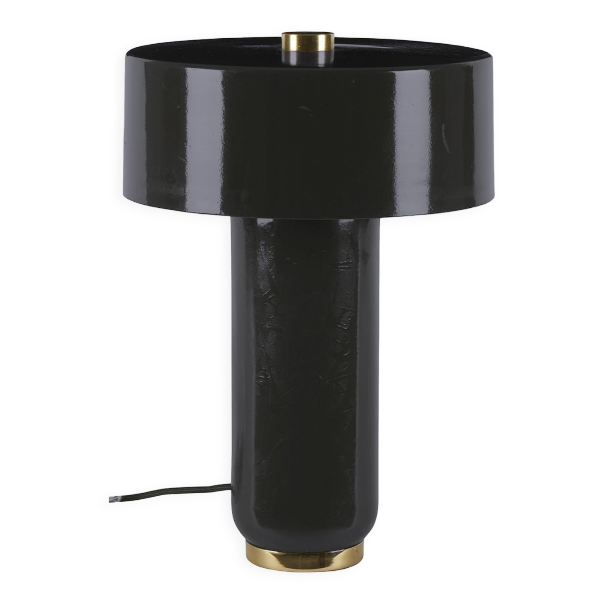 Black metal enamelled lamp