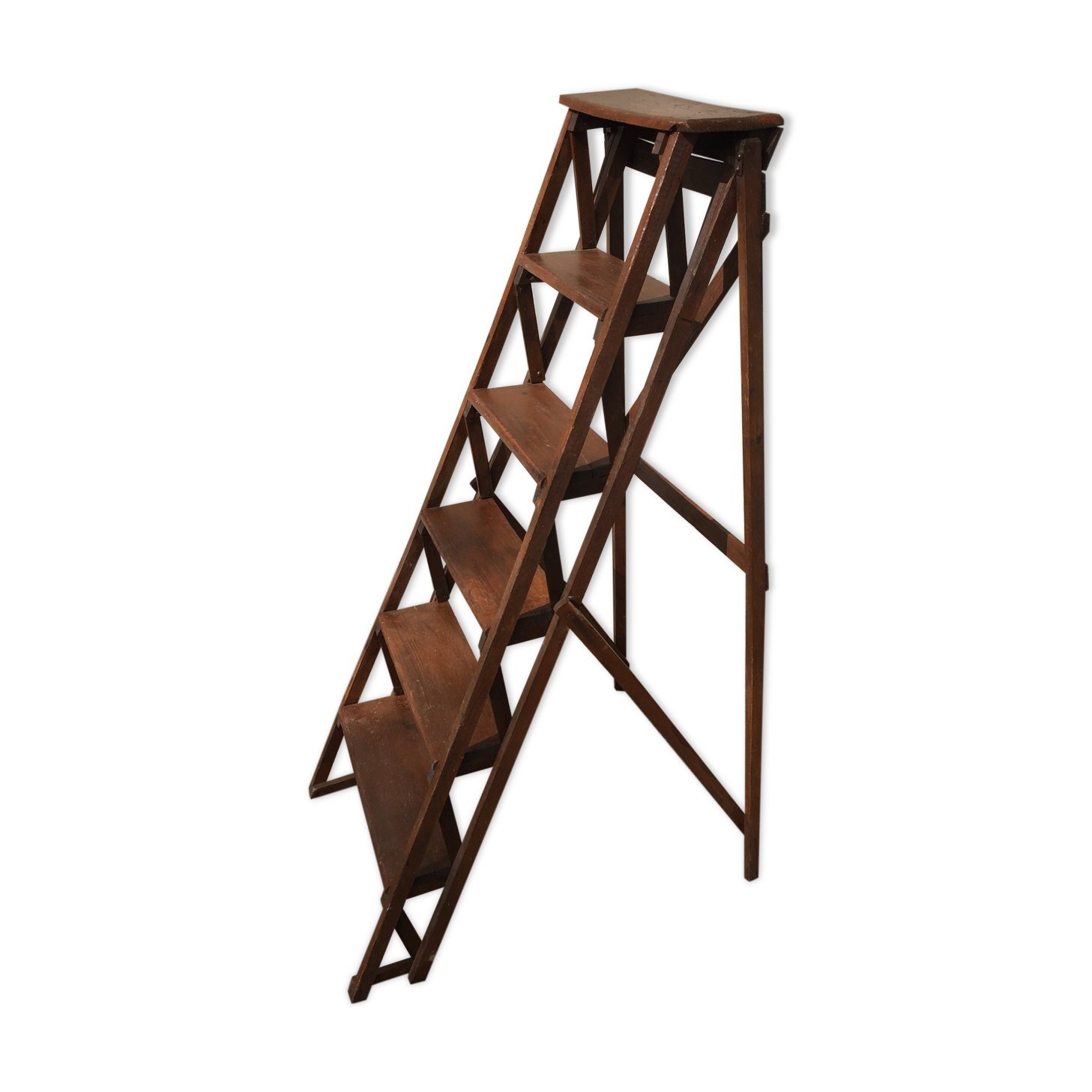 Former grand step ladder foldable wooden library