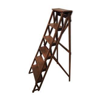 Former grand step ladder foldable wooden library