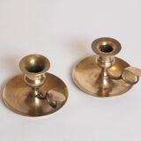 Brass candle holder with cup and handle