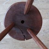 Tabouret tripode en bois, années 50