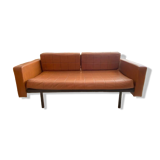 2-seater brown leather sofas from the 60s