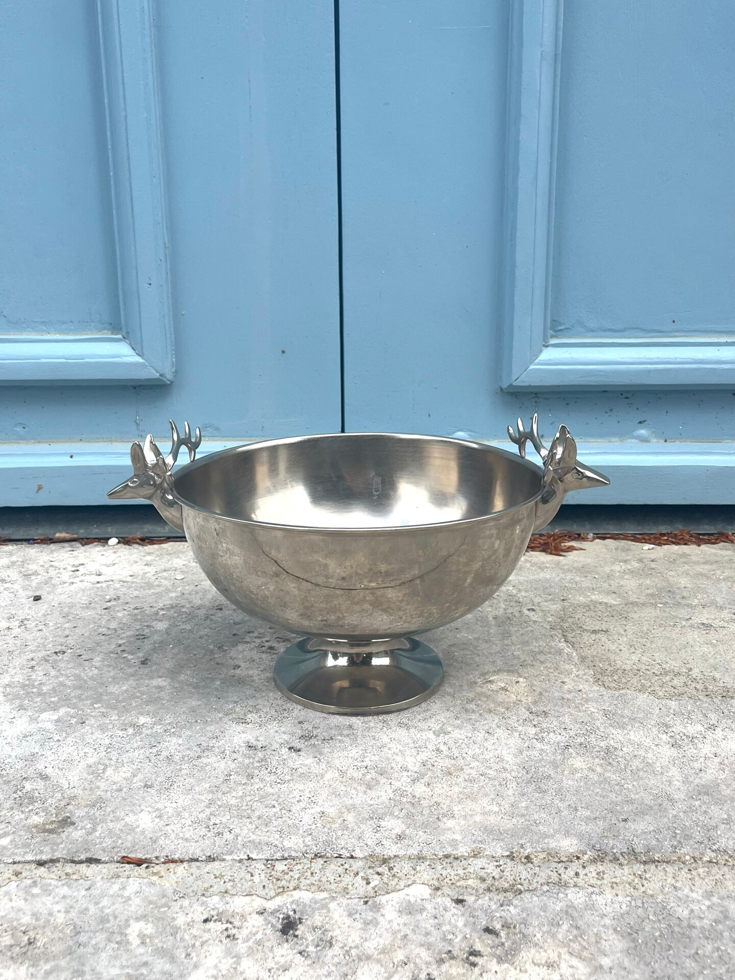 French stag handle champagne bucket wine cooler pedestal bowl