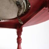 Antique Chinese Style Round Coffee Table With Bulit-in Brass Tray From 1890