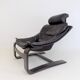 Nelo Kroken leather chair with ottoman by Ake Fribytter
