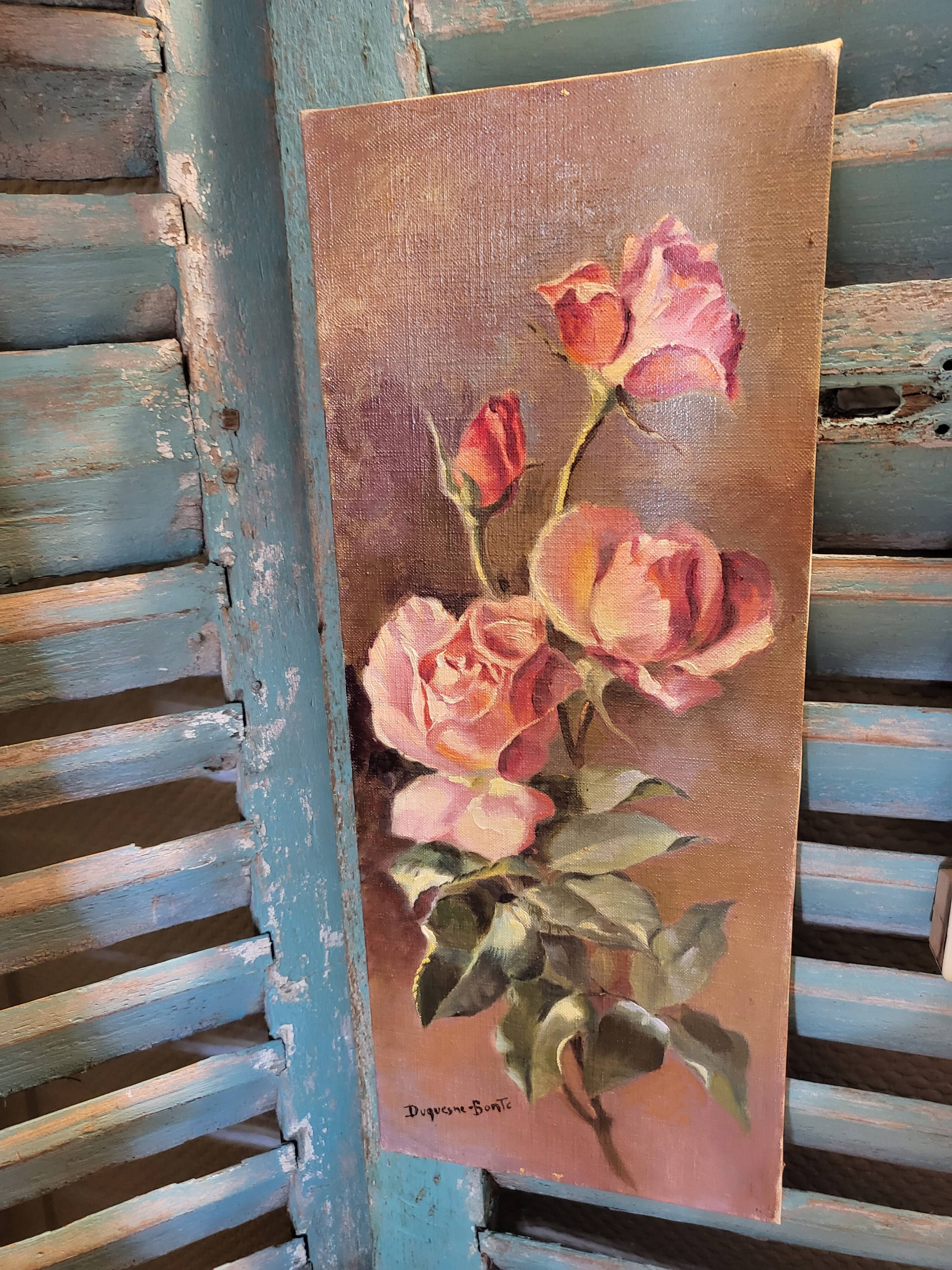 Huile sur toile "les roses"