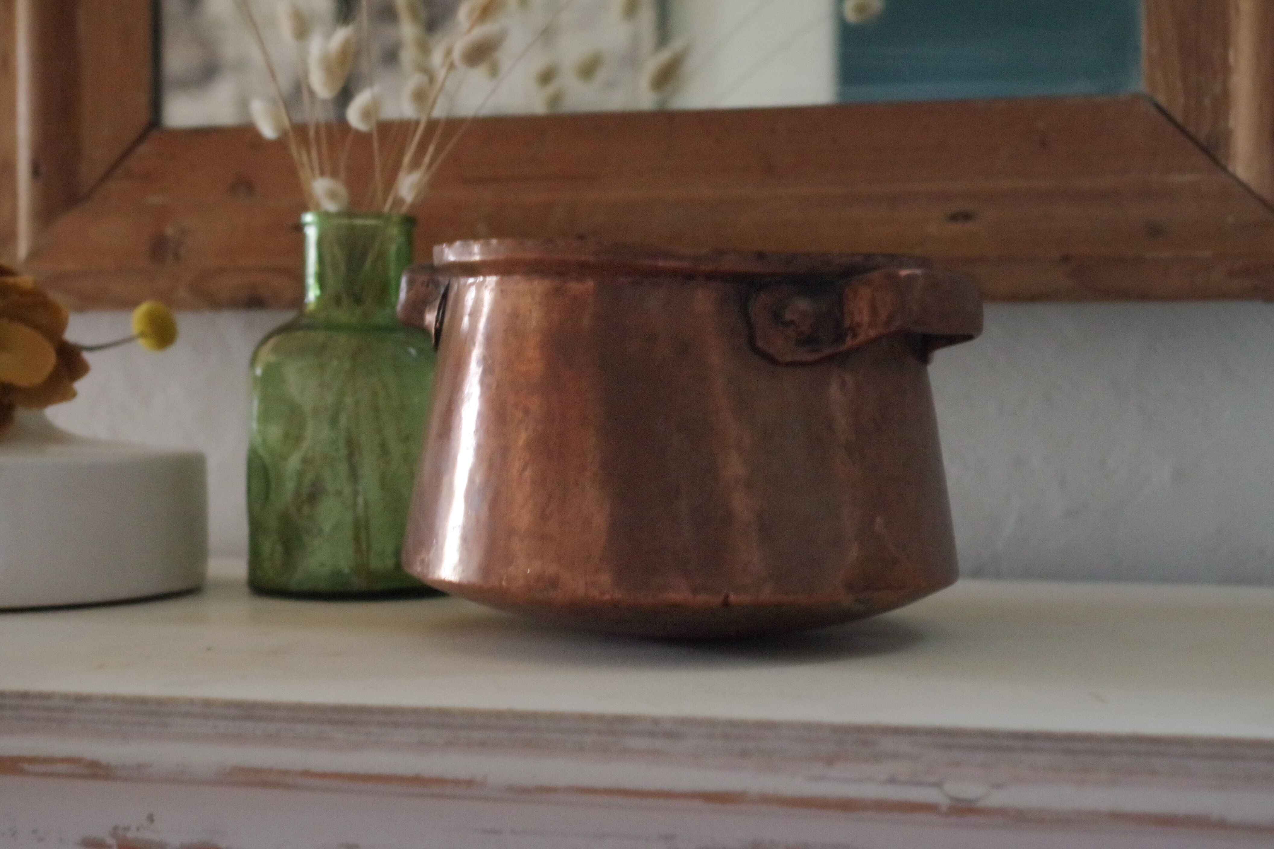 Old copper pot cover