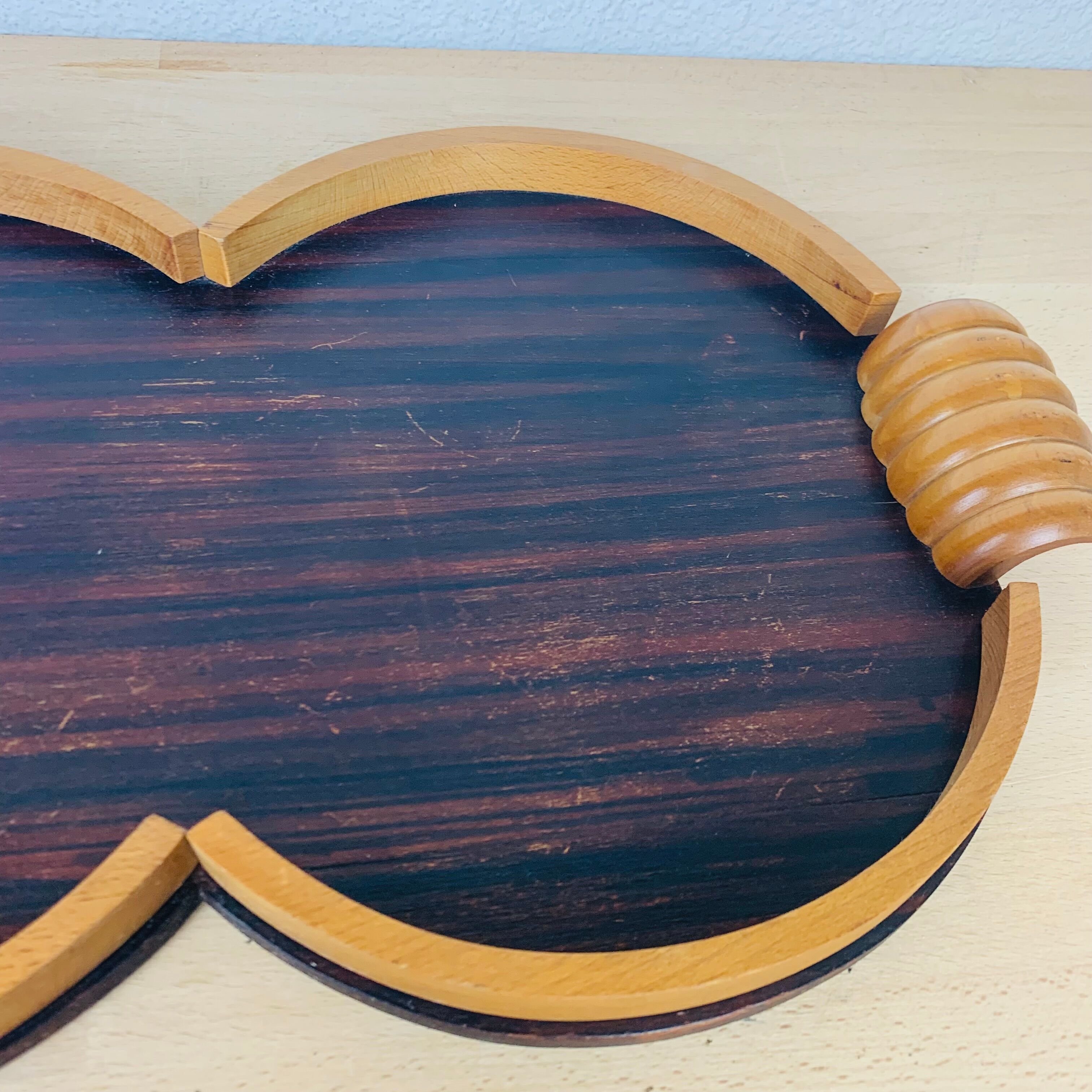 Art deco wood tray 52 cm