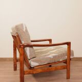 Vintage armchair in safari beige, 1965 mid-century modern design.