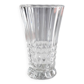 Vase vintage - cristal - Pointes diamants - 1970