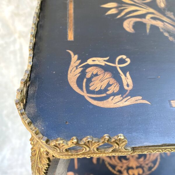 Table d'appoint , sellette Napoléeon III , marqueterie