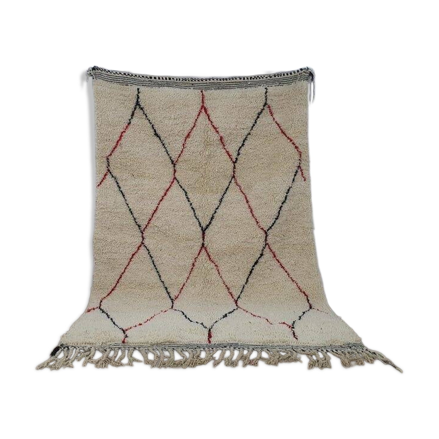 Tapis en laine fait main berbère taille 100 x 200 cm