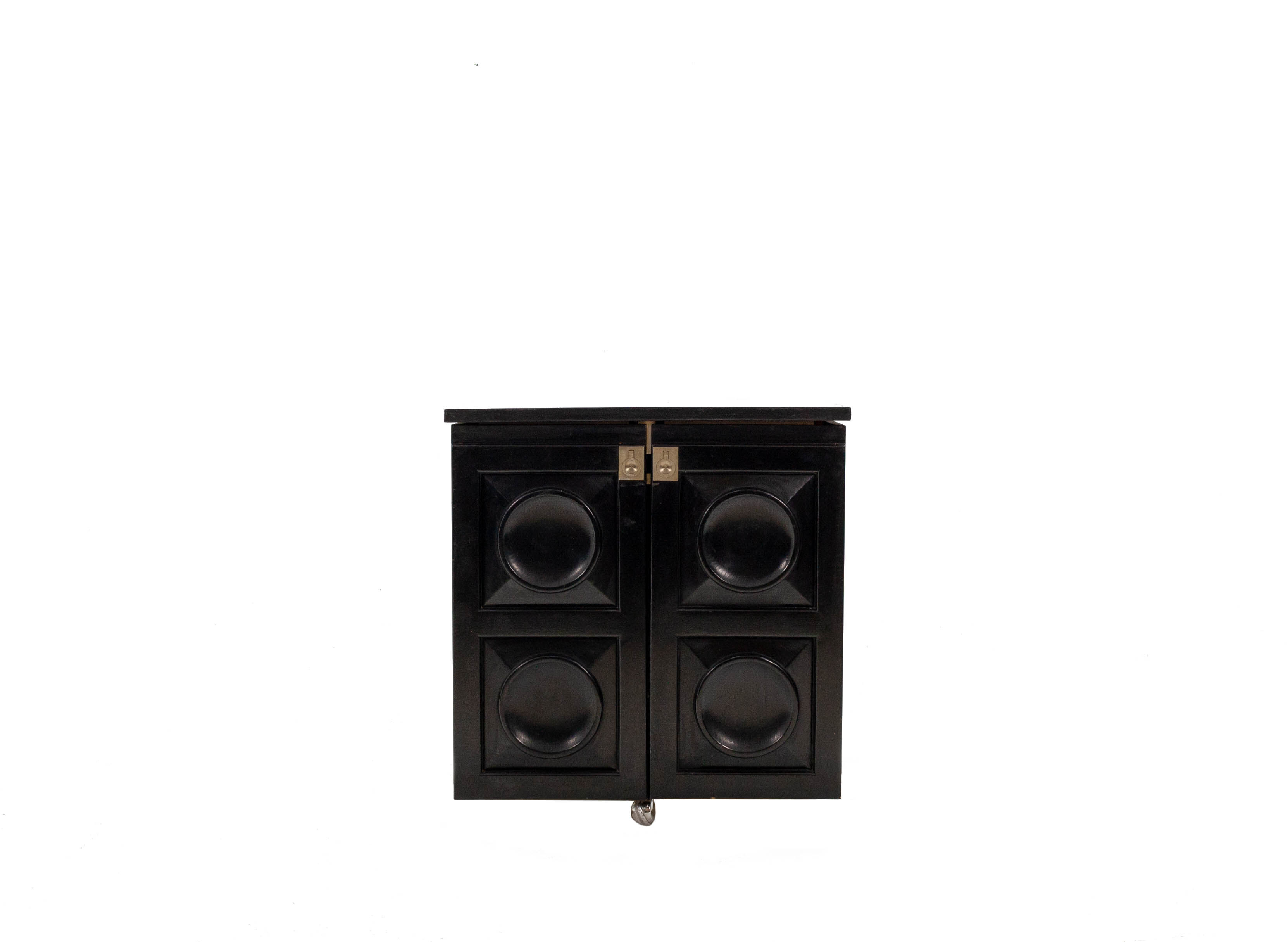 Brutalist bar in ebonized oak, Belgium, 1970