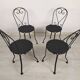 4 black garden chairs