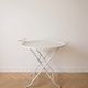 Romantic style white metal side table