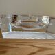 Square striped crystal ashtray / catchall J.G. Durand