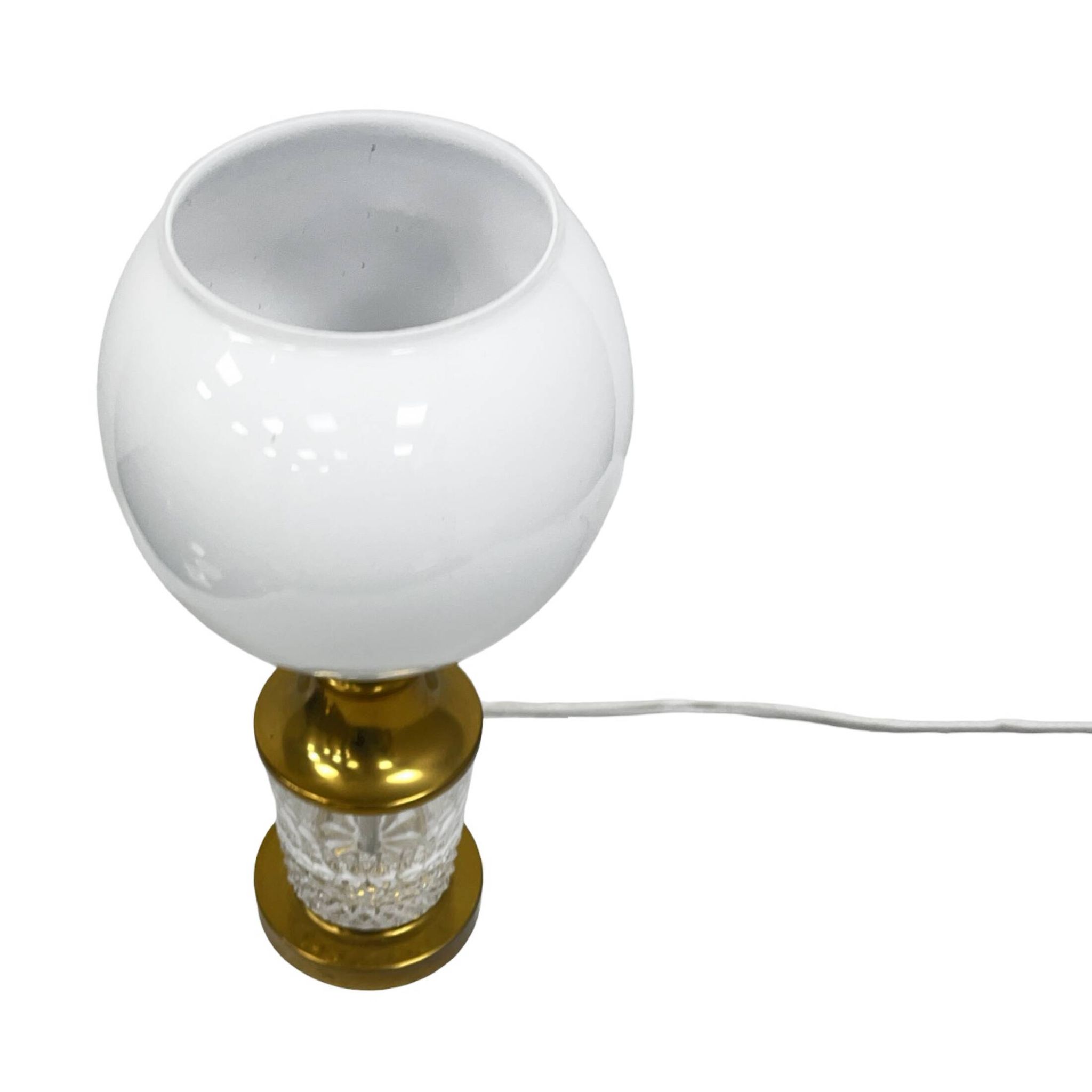 AKA Leuchten – Crystal and Brass Table Lamp, Germany, 1970s, Mid-Century Mo