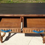 Renovated Henri II style desk with drawers