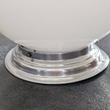 Ancien grosse applique plafonnier art deco 1930 globe boule abat jour opaline blanc Ø25cm