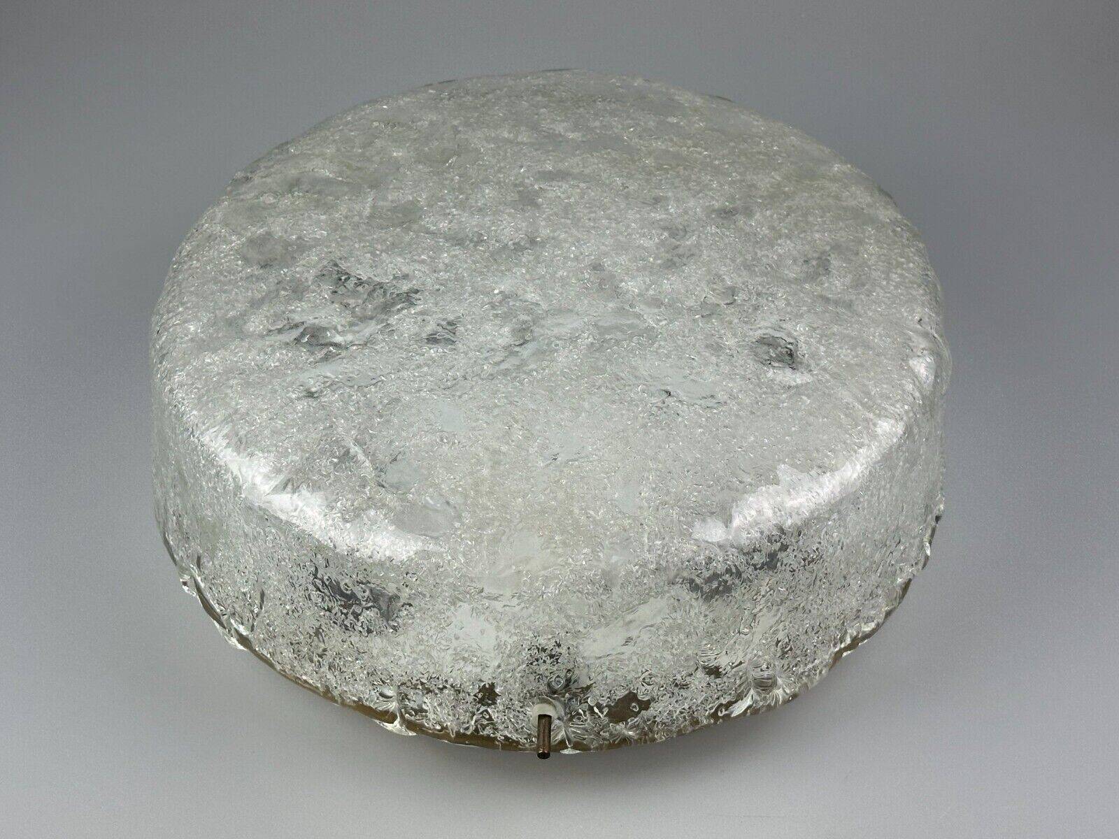 60s 70s ceiling lamp Plafoniere Flush Mount Ice Glass Hillebrand Germany