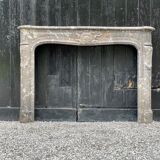 Fireplace louis xv in grey marble of the ardennes late eighteenth century
