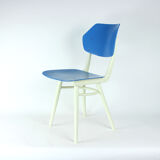 Chair in blue & white by ton, czechoslovakia 1960s